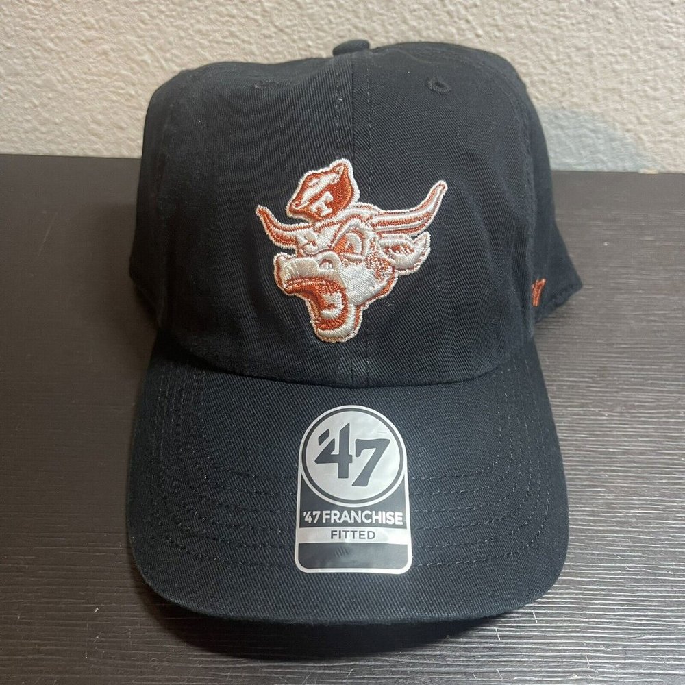 Texas Longhorns 47 Brand Franchise Flex Fitted Black Hat Cap Bevo Size Small